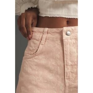 NWT Anthropologie Pilcro Flocked A-Line High-Rise Wide-Leg Jeans $148 23 TALL